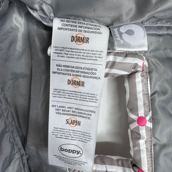 Boppy‎ Grey White Pink Shopping Cart Cover With Pink Owl Toy - Picture 8 of 8